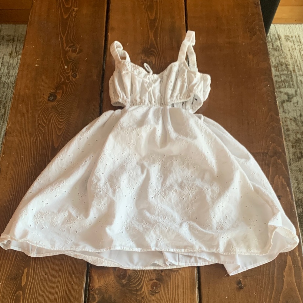 American Eagle Outfitters White Eyelet Mini Dress